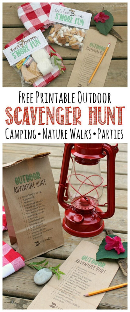 Outdoor Scavenger Hunt And S mores Printables Camping Birthday Party 