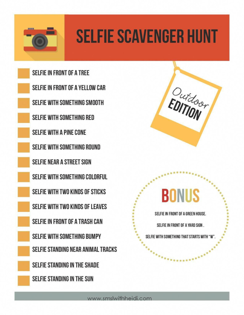 Outdoor Selfie Scavenger Hunt Edition Sleepover Games Sleepover Party