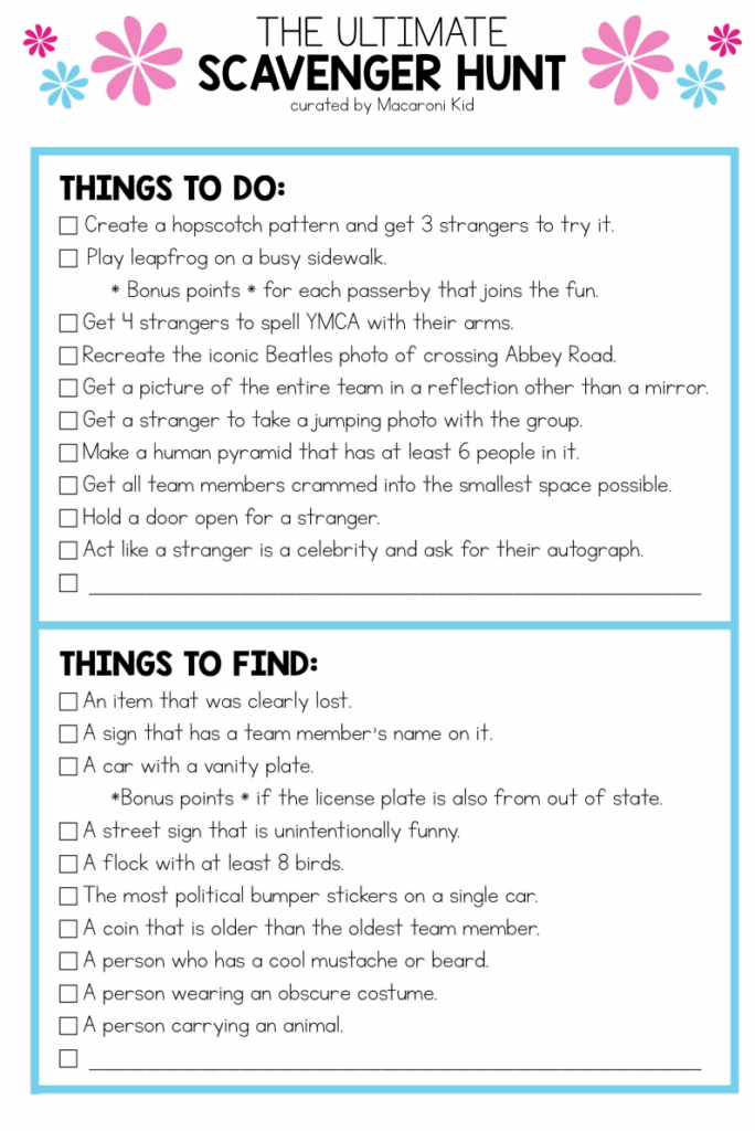 Photo Scavenger Hunt For Teens And Tweens A FREE Printable Macaroni 