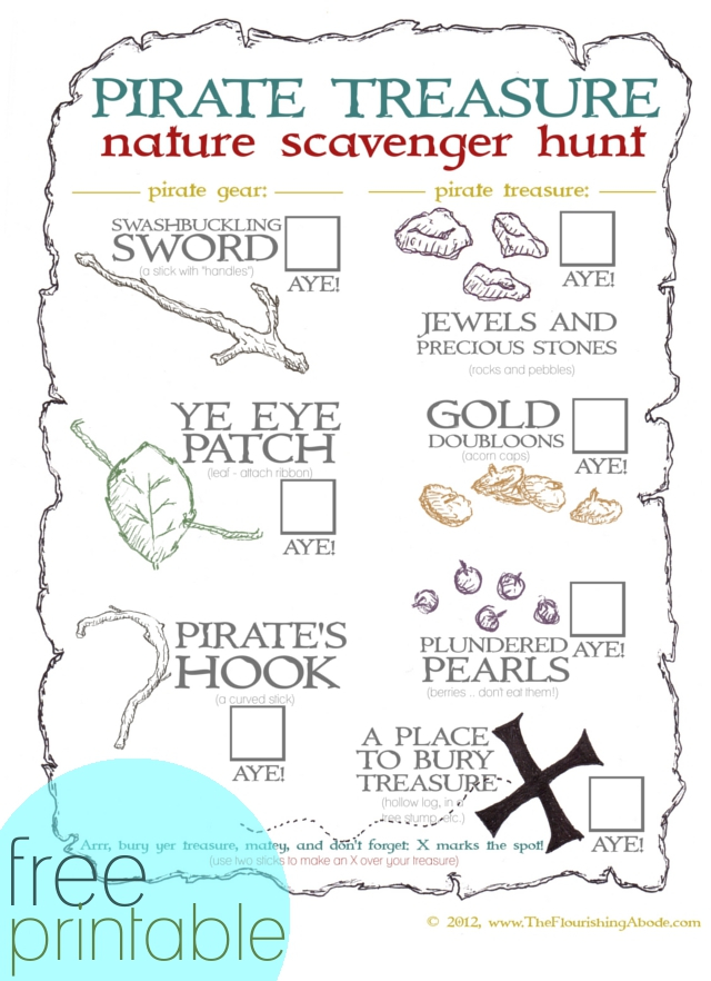Pirate Scavenger Hunt Free Printable Free Printable Templates