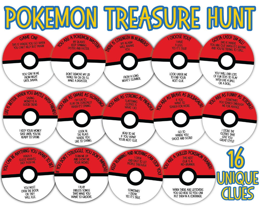 Pokemon Scavenger Hunt Printable Printable Free Templates