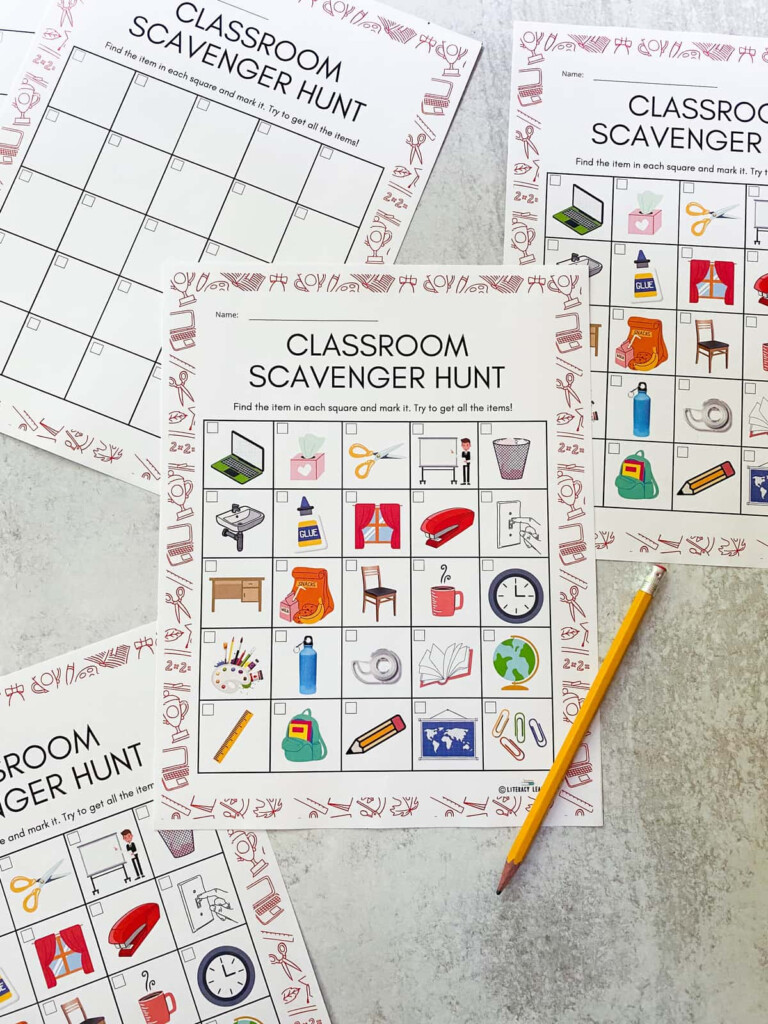 Preschool Classroom Scavenger Hunt Printable