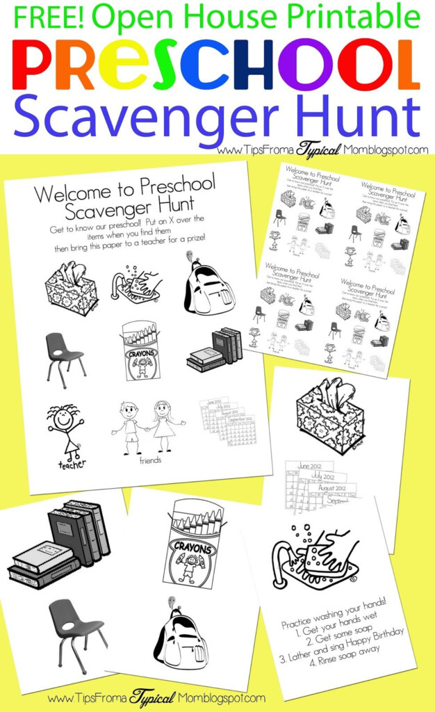 Preschool Open House FREE Printable Scavenger Hunt Welcome To 