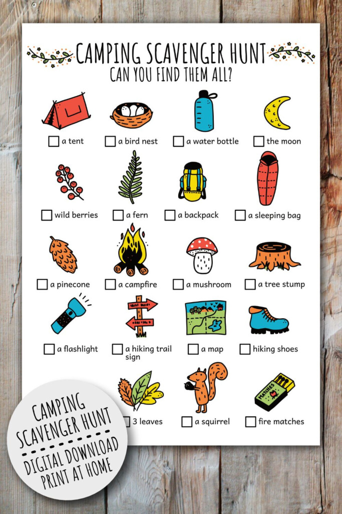 Printable Camping Scavenger Hunt