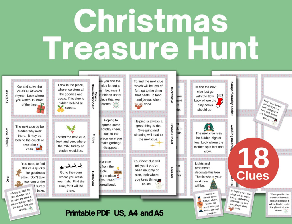 Printable Christmas Scavenger Hunt Cards Scavenger Hunt Game 