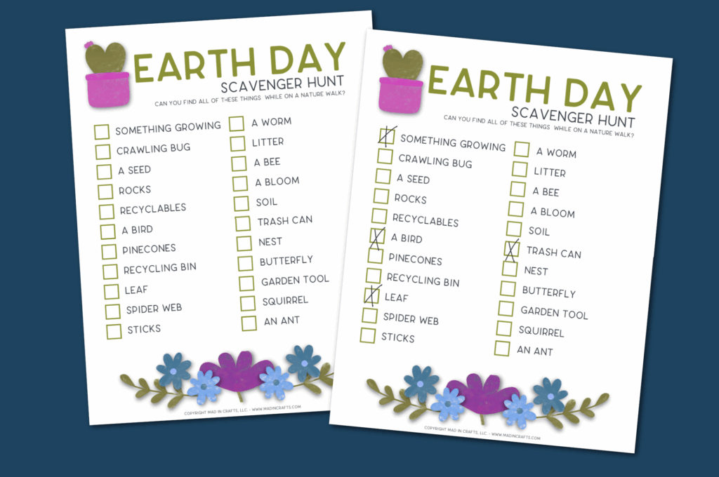 PRINTABLE EARTH DAY SCAVENGER HUNT Crafts Mad In Crafts