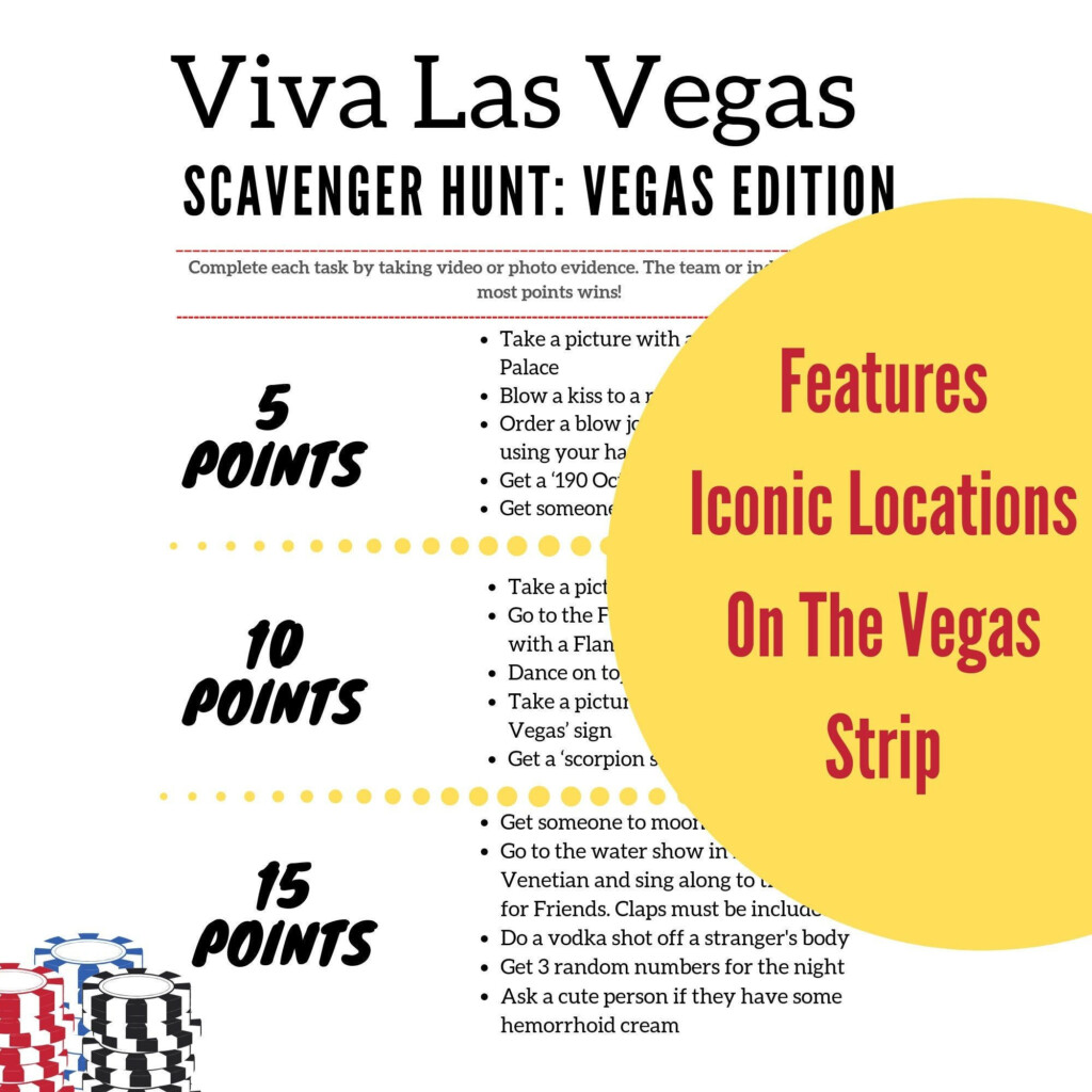 Printable Las Vegas Scavenger Hunt Printable Word Searches