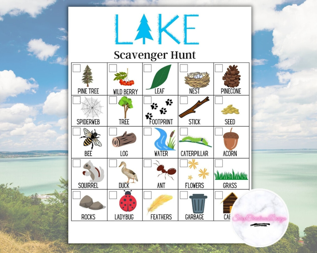 Printable Scavenger Hunt Lake Scavenger Hunt Outdoor Scavenger Hunt 