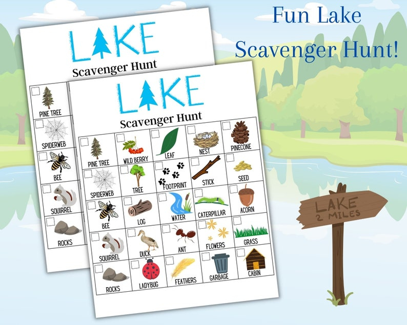 Printable Scavenger Hunt Lake Scavenger Hunt Outdoor Scavenger Hunt 