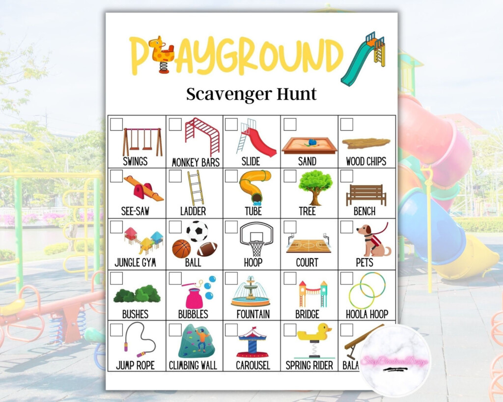 Printable Scavenger Hunt Playground Scavenger Hunt Outdoor Scavenger 