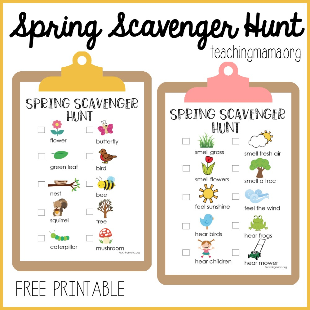 Printable Spring Scavenger Hunt Printable Word Searches