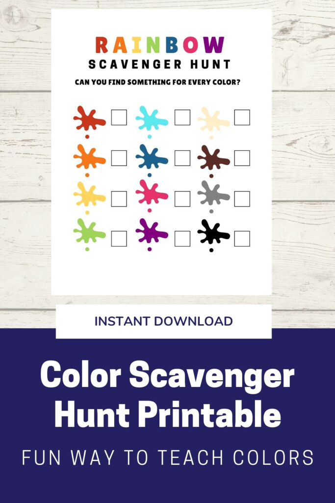 Rainbow Scavenger Hunt Printable