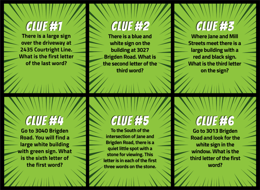 Secret Code Word Scavenger Hunt Locations Lambton County Library