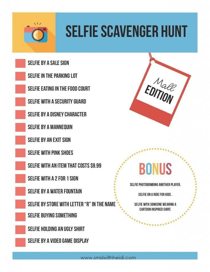 Selfie Scavenger Hunt Life With Heidi Mall Scavenger Hunt 