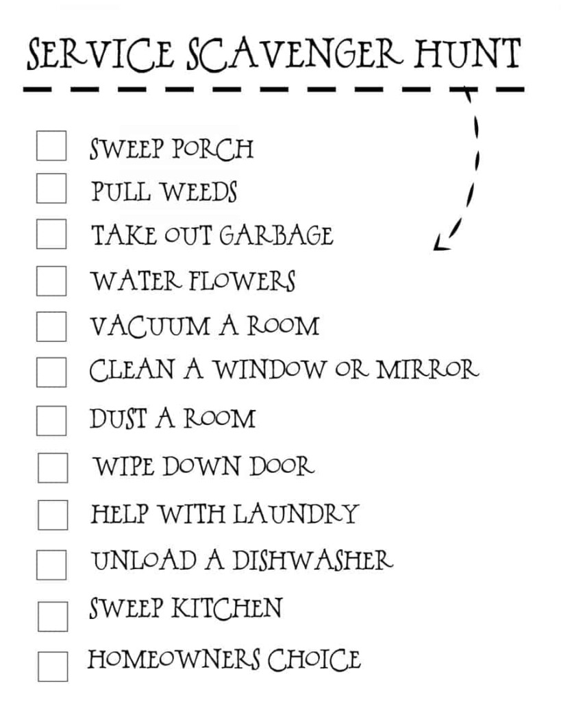 Service Scavenger Hunt Printable