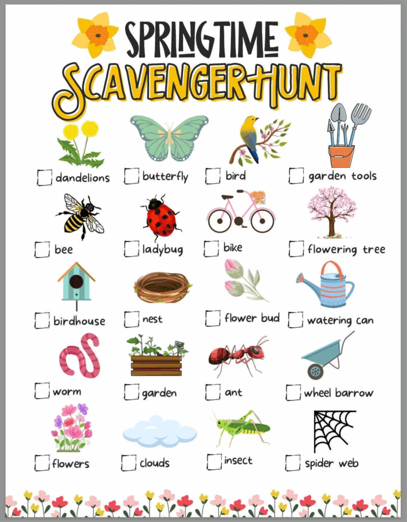 Spring Scavenger Hunt For Kids Spring Printable Activity Etsy Artofit