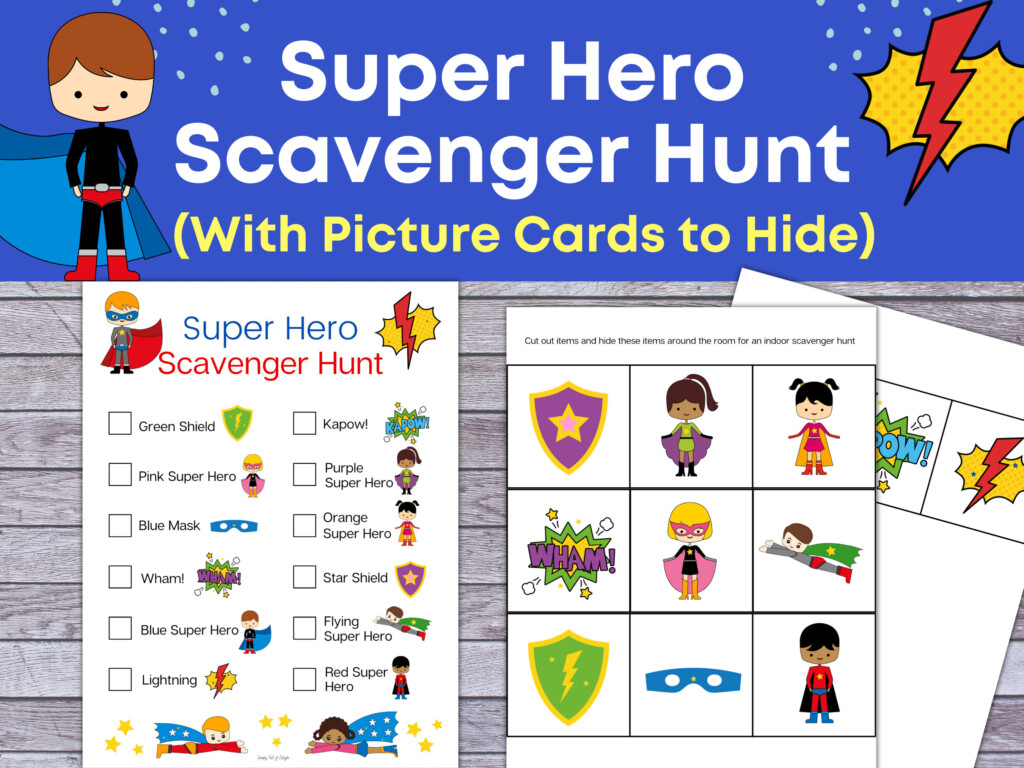 Super Hero Scavenger Hunt Superhero Treasure Hunt Printable For Kids 