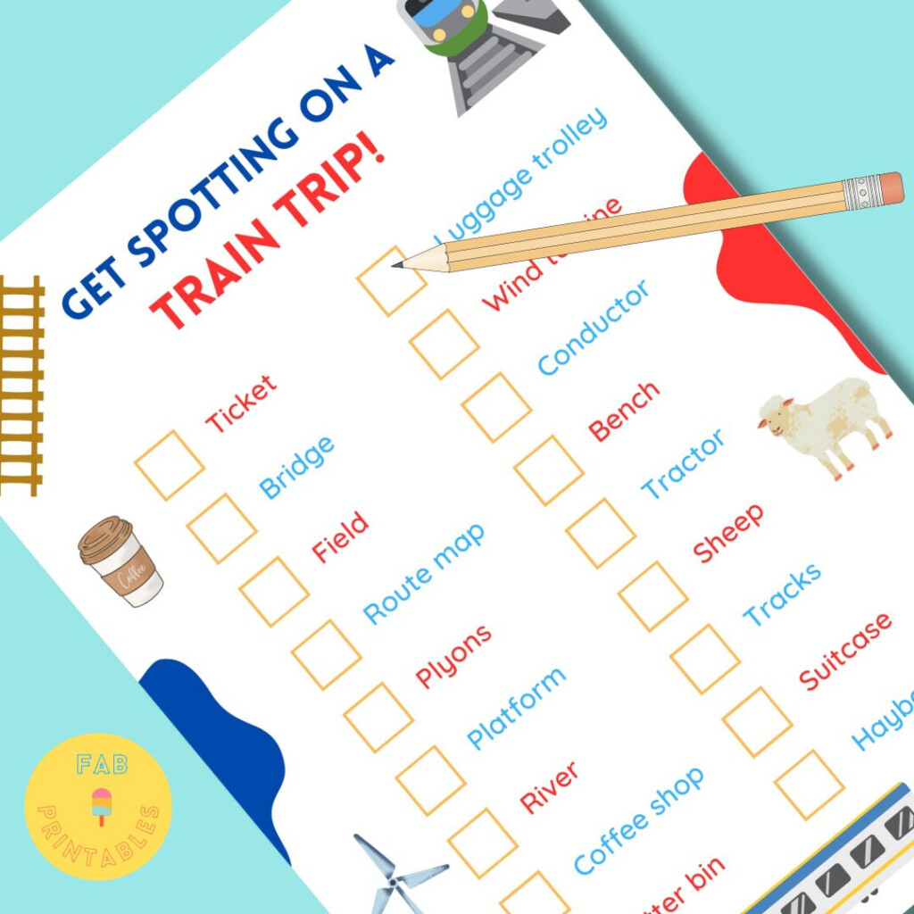 Train Trip Spotting Scavenger Hunt Printable Etsy