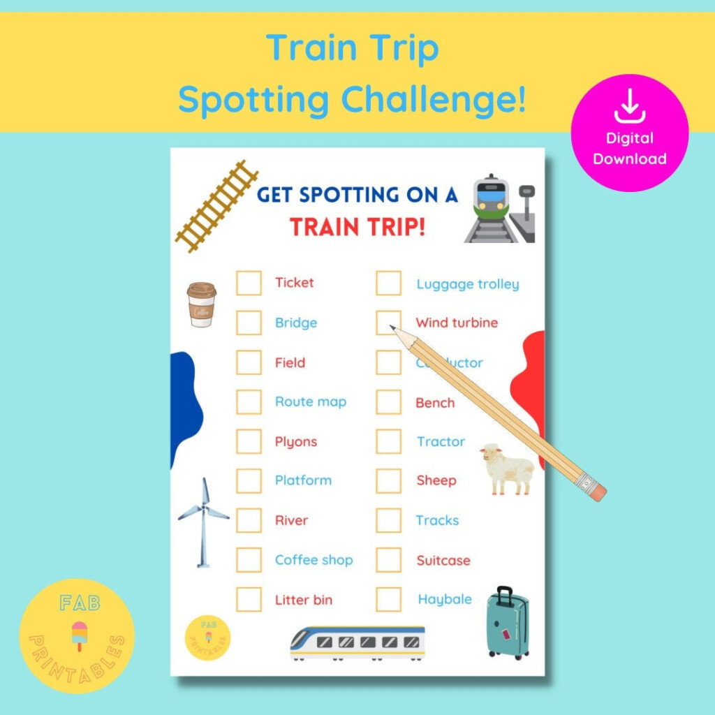 Train Trip Spotting Scavenger Hunt Printable Etsy