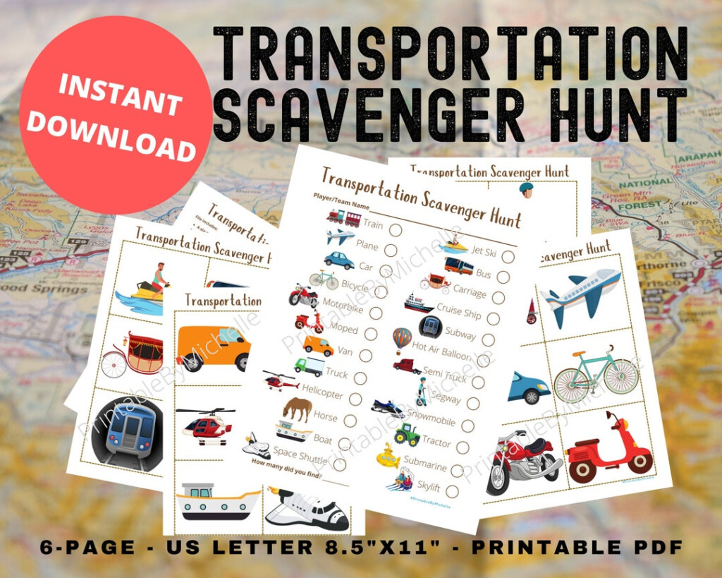 Transportation Scavenger Hunt Printable Instant Download Outdoor 