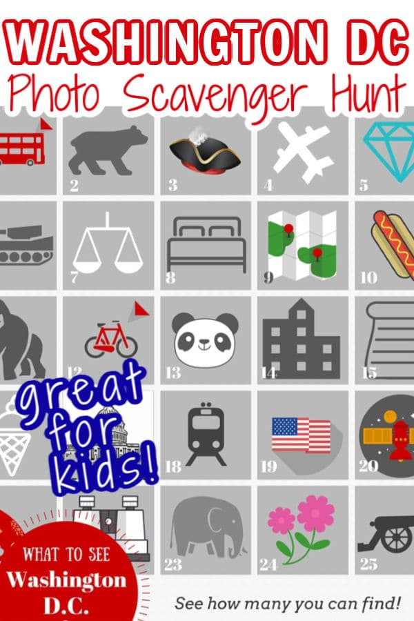 Washington DC Scavenger Hunt FREE Printable Andrea Updyke