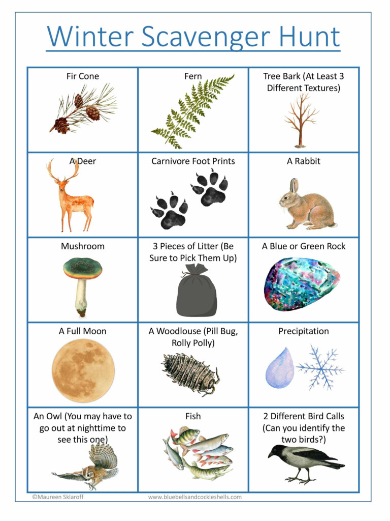 Winter Scavenger Hunt Printable