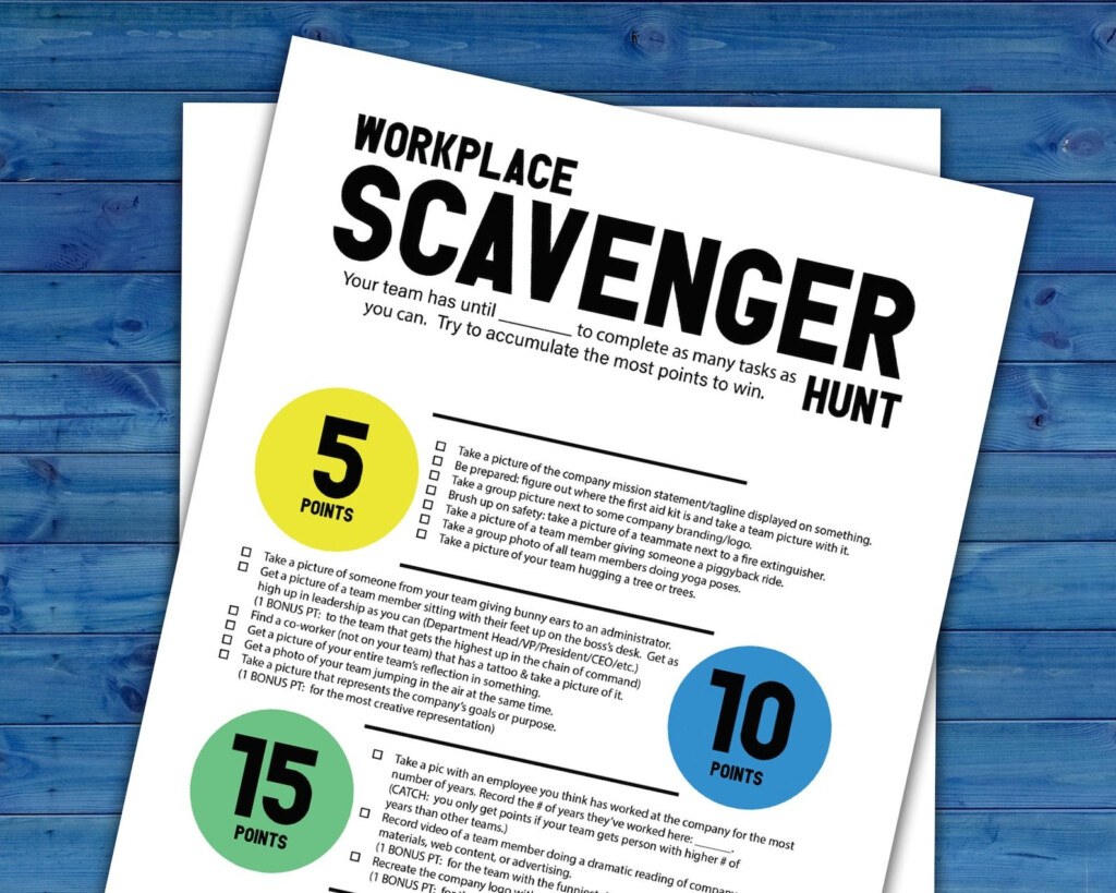 Workplace Team Scavenger Hunt Printable Activity Work Etsy Teamwork 